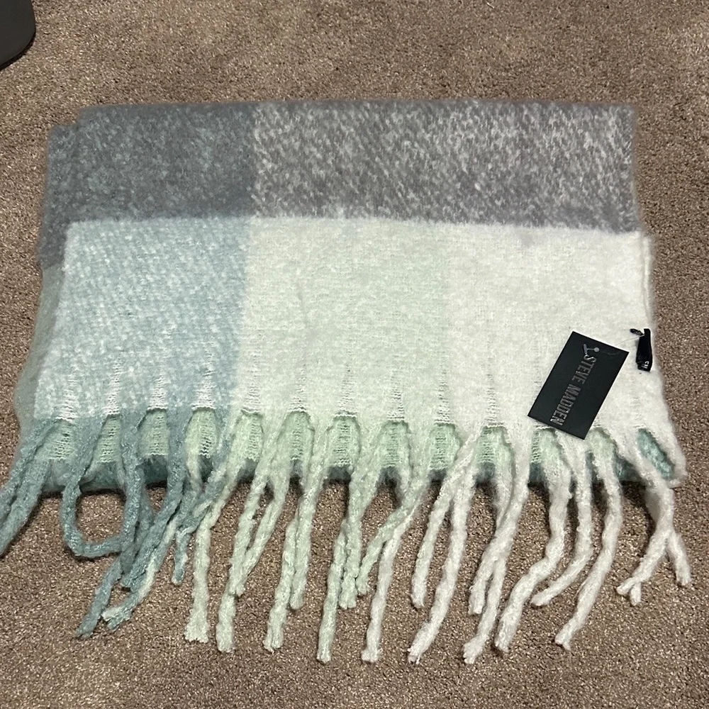 Steven Madden  Plaid Fringe Scarf